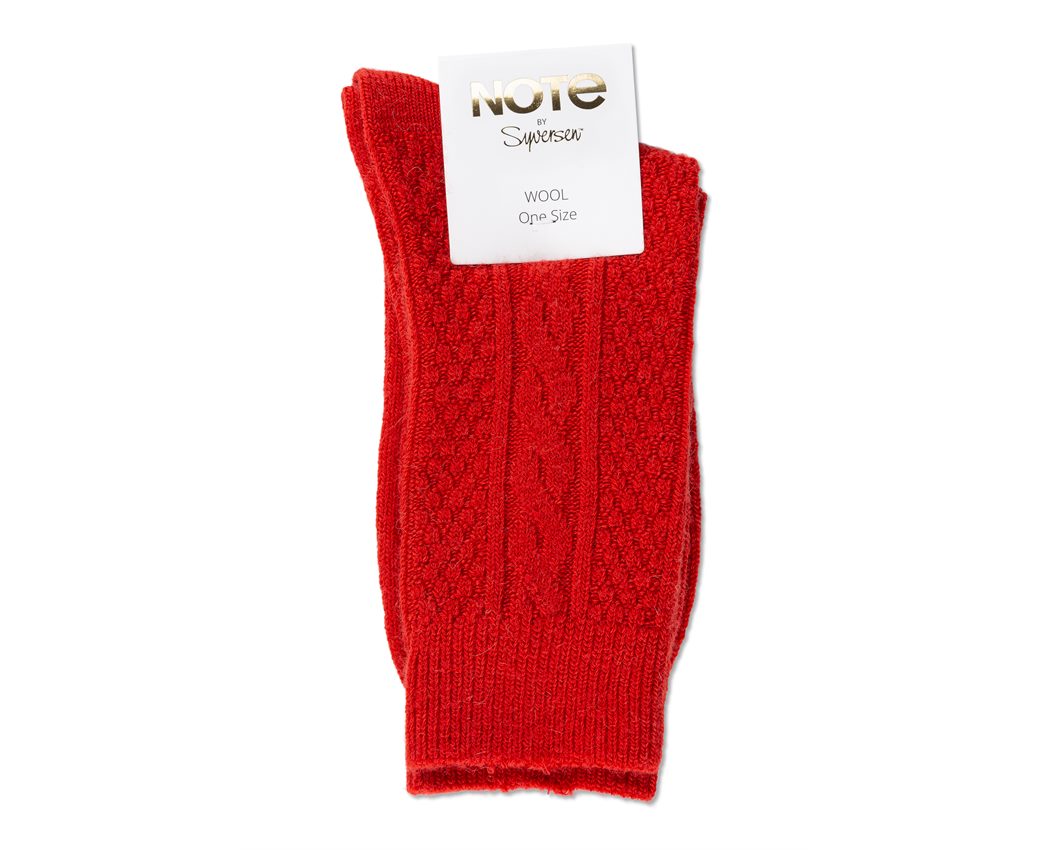 NOTE WOMAN WOOL CABLE RED 36-41 