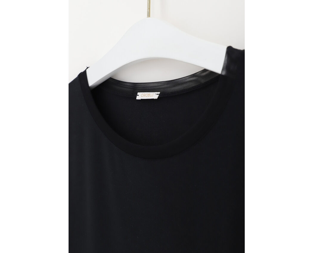 Oroblu Perfect Line Modal Tshirt L/S Mrl BLACK LARGE