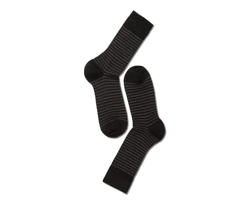 Eton Fine Wool Small Stripes 468 Black/Grey 41-45 