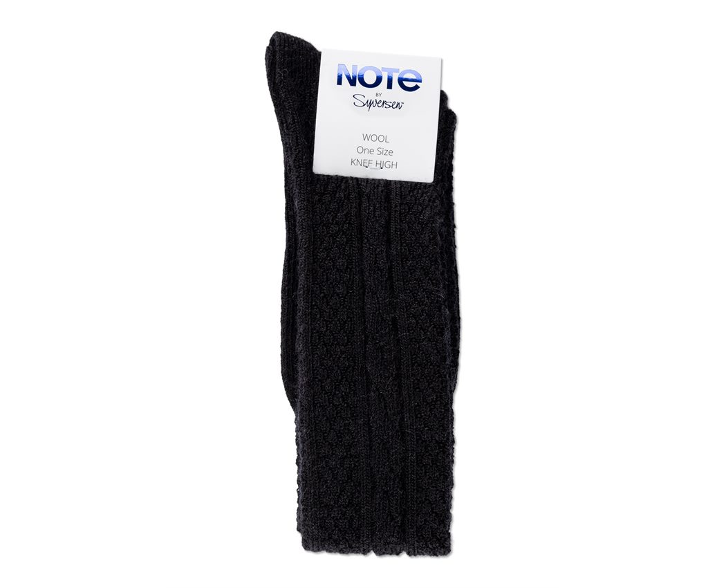 Note Woman Wool Cable Knee-High BLACK 36-41 