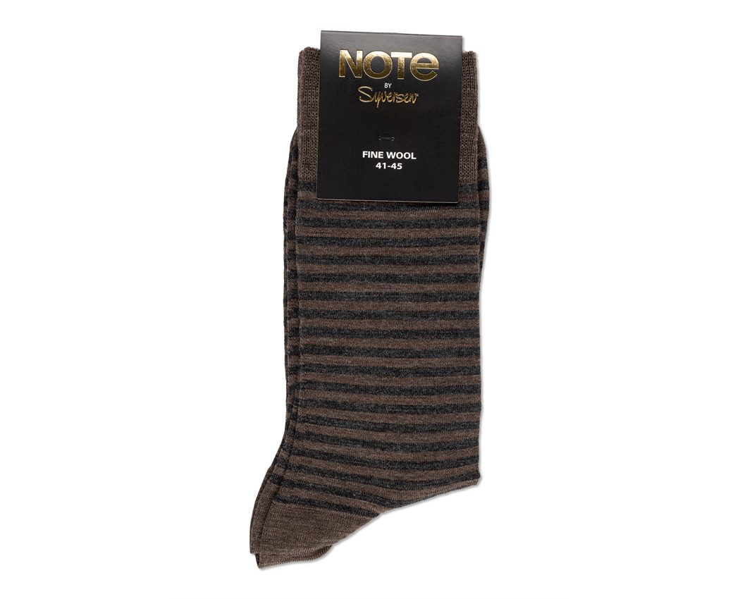 NOTE FINE WOOL SMALL STRIPES BROWN/BLACK 41-45
