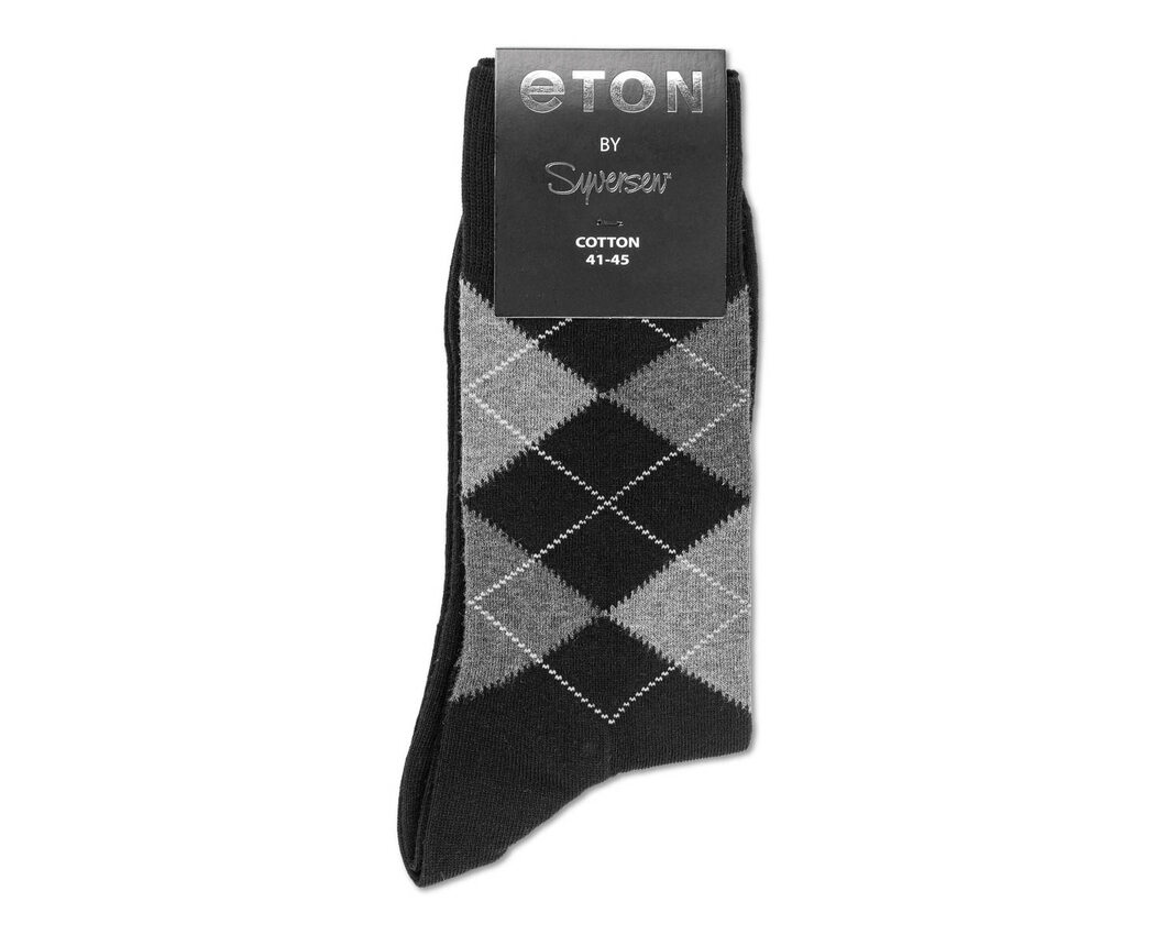 Eton Cotton Argyle Black/White 41-45 