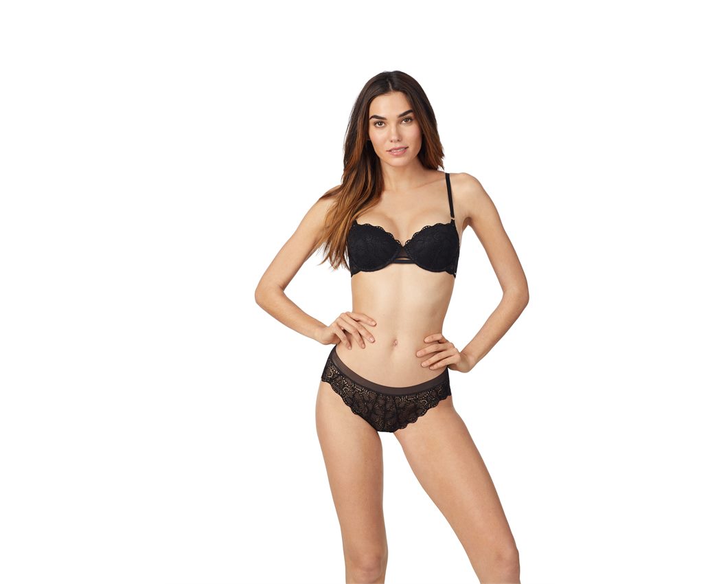 Dkny Superior Lace High-Cut Brief Bikini BLACK X-LARGE 