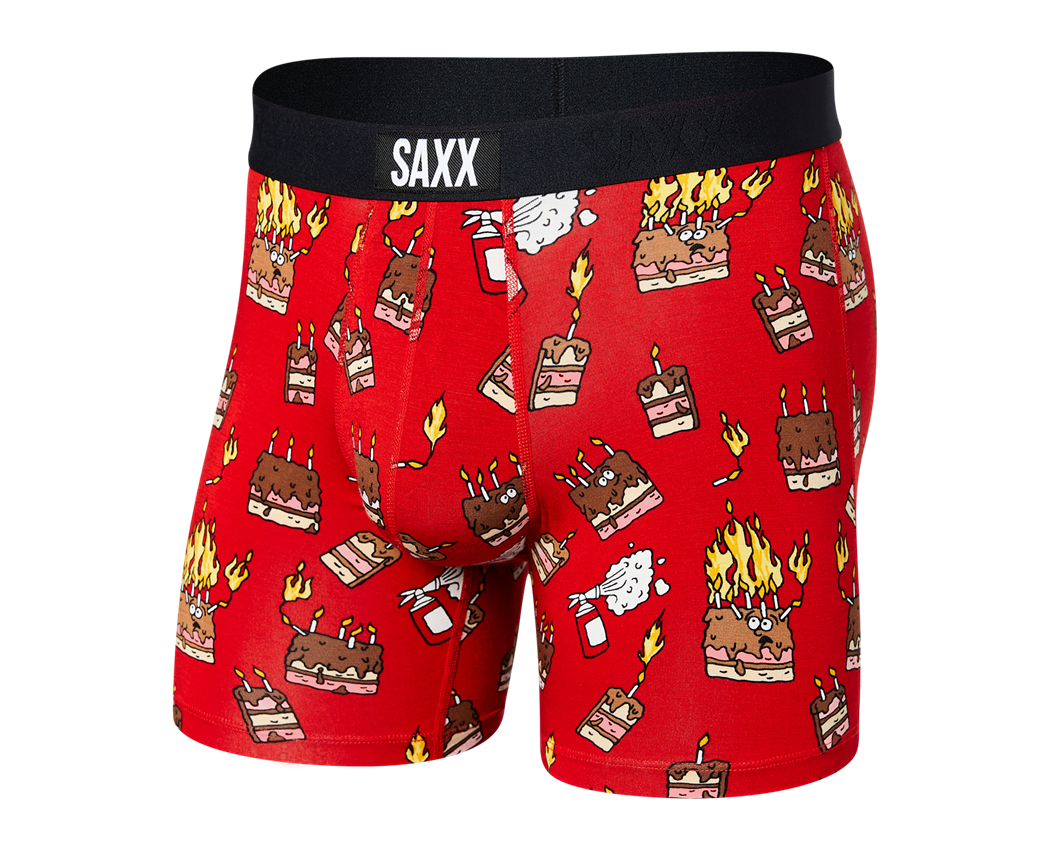 SAXX VIBE BOXER FIRED UP-RED MEDIUM