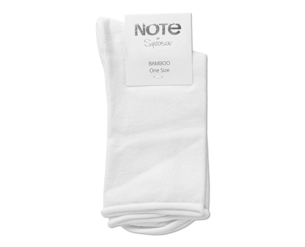 Note Woman 3pk Bamboo Roll Top WHITE 36-41 