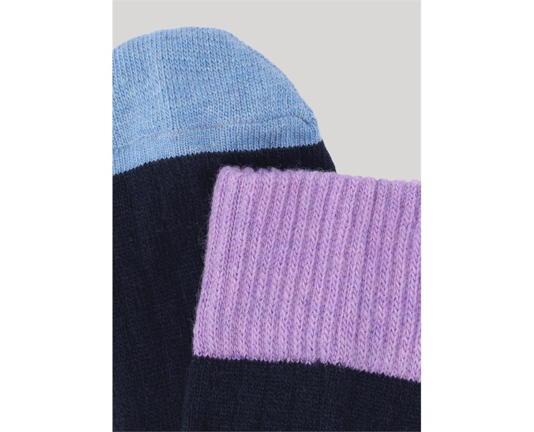 DD ESTHER CASHMERE CONTRAST SOCK NAVY/PURPLE/RED 36-38