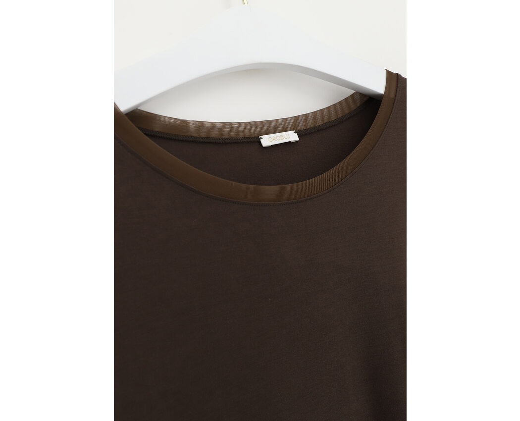 Oroblu Perfect Line Modal Tshirt L/S Mrl DARK CARAMEL SMALL