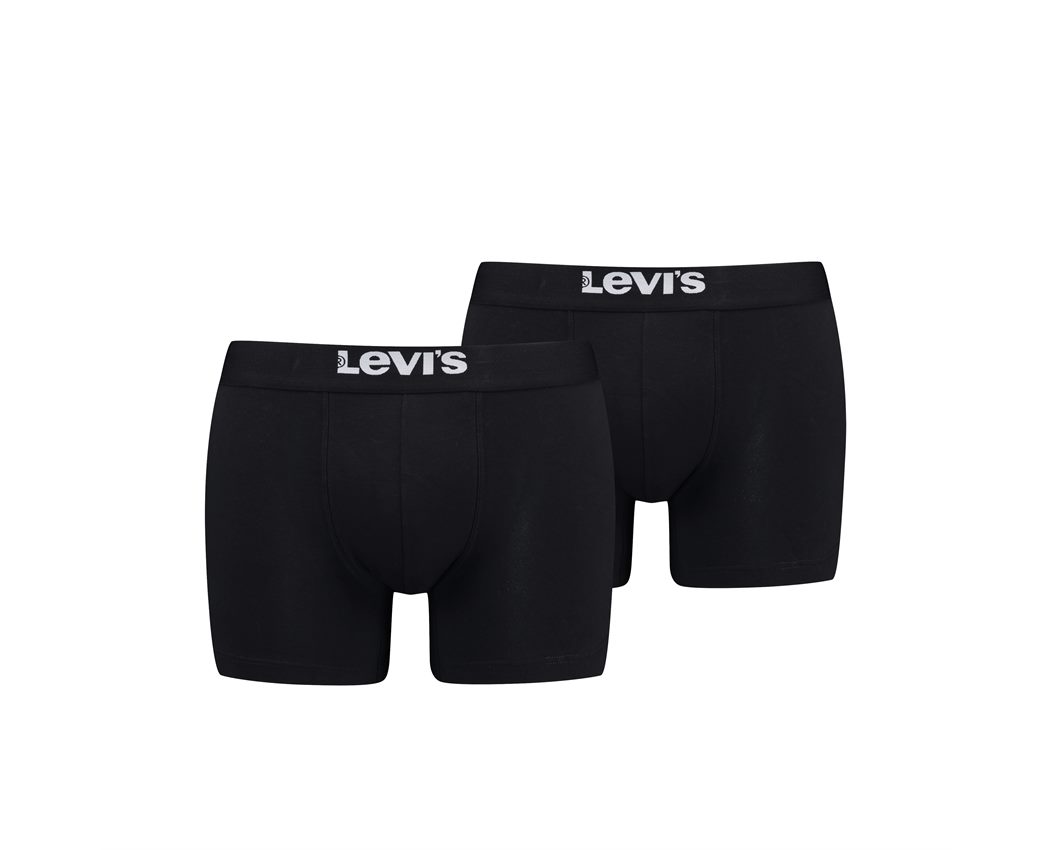 Levis Men 2pk Solid Basic Boxer Black Large