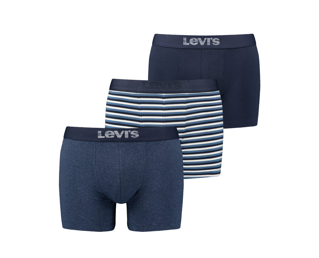 Levis Men 3pk Denim Stripe Gift Box Blue Combo Large