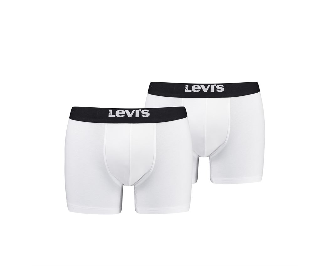Levis Men 2pk Solid Basic Boxer White/Black Small