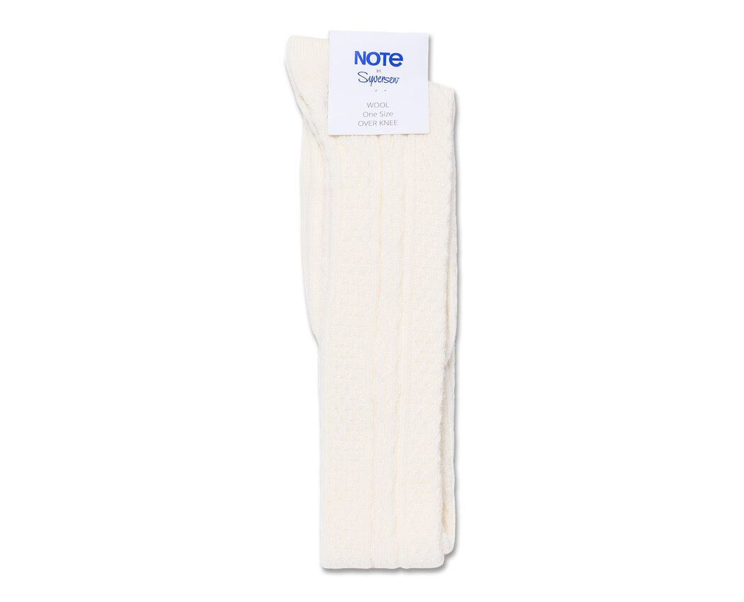Note Woman Wool Cable Over Knee OFFWHITE 36-41 